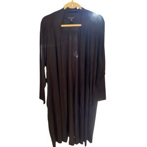 Eileen Fisher System  Plus Size Black Tencel Waterfall Cardigan Size 2X